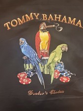 Vintage Tommy Bahama black shirt 100% Silk, L  SS, embroidered “Dealers Choice”  picture