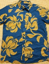 Patagonia Mens M Go To Shirt Piton Paradise Floral Hawaiian Blue Yellow 52691 picture
