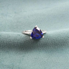 9x9MM Elegant Blue Sapphire Solitaire Ring – Vintage Jewelry- Crafted 925 Silver picture
