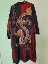 Men's LARGE Chinese Dragon Kimono does not come with a belt. Stays open. picture
