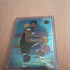 2025-26 Topps Finest - Uncommon Anthony Edwards #158 Sky Blue Refractor /250 picture