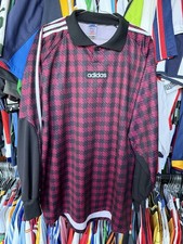 VINTAGE ADIDAS GOALKEEPER FOOTBALL SOCCER SHIRT JERSEY #1 MADE IN ENGLAND picture