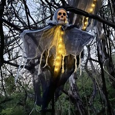 1pcs Halloween Glowing Skull Skeleton Gauze Hanging Ghost Home Outdoor Garden De picture
