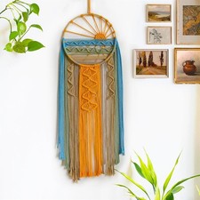 Macrame Wall Hanging Boho Macrame Wall Decor Sunset Wall Art Dream 10x33 Inch picture