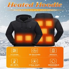 Heated Hoodie for Men & Women –Unisex Electric Sweatshirt with 3 Adjustable Heat picture