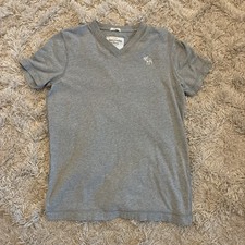 Y2K Abercrombie & Fitch Henley Short Sleeve Tee Muscle Shirt Small Athletic Gray picture