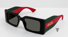GUCCI GG1860S 001 Rectangular Squared Black Green GREY 52 mm Women's Sunglasses picture