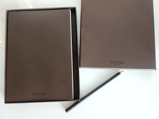 ✨NEW Designer GUCCI Guccissima Journal Notebook + Pencil Brown SET Limited Edit. picture