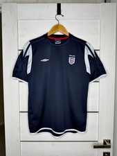Vintage 2004-2006 England Umbro Training Shirt Jersey Navy Blue Soccer Jersey M picture