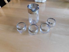 Vtg Dorothy Thorpe Glasses Roly Poly Barware Silver  MCM Retro picture