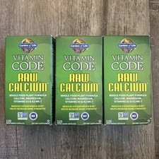 (3 BOXES OF 120) Garden of Life Vitamin Code Raw Calcium 360 Vegetarian Capsules picture