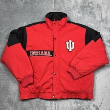 Vintage Logo 7 Indiana Hoosiers Puffer Jacket Full Zip Red Men’s Size XL picture