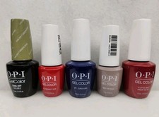 Set Of 5 OPI Gel Color #GCG51B #GCA61B, Blue, Red & Green picture