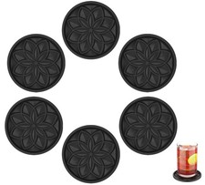 Silicone Coasters Set for Drinks  6 Pcs Cup Mat for Coffee Table, Desk, Bar  ... picture