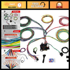 Universal 21 Circuit Wiring Harness Kit - 17 Fuses, Complete Electrical System U picture