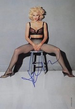 MADONNA w/ PSA LETTER/ PROVOCATIVE OVERSIZED MAGAZINE PHOTO / SIGNED / AUTOGRAPH picture