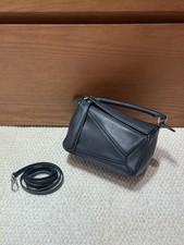 Loewe Puzzle Mini Black Calfskin Leather Crossbody Shoulder Bag Two Way Purse picture