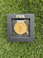 FIFA World Cup Qatar 2022 FINAL DRAW Gold Coin/Medallion in Display Case RARE picture