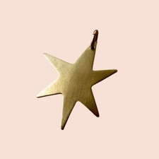 Vintage Star Charm: Celestial Necklace or Bracelet Raw Brass Pendant Journal picture