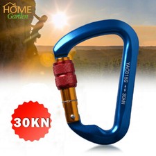 30KN D-Ring Climbing Carabiner Aluminium Alloy Screw Locking Rock Rescue Hiking picture