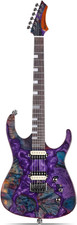Leo Jaymz Hurricane Deluxe Electric Guitar Burl Top Mahogany Body Violet picture