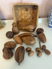 Wooden Fruit Vintage MCM W A Basket picture