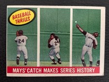 1959 Topps #464 Willie Mays Baseball Thrills The Catch NY Giants HOF Vintage picture