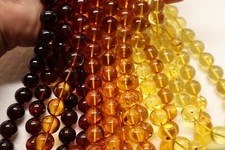 Natural Baltic Amber Beads, 10mm Drilled Lemon to Cherry, 16