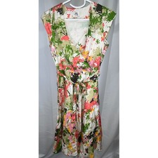 Milly of New York Floral Silk Wrap Dress Abstract Paint Splatter Print Size 0 picture