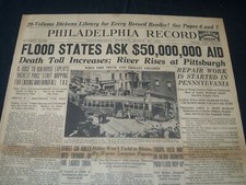 1936 MARCH 23 PHILADELPHIA RECORD NEWSPAPER - FLOOD STATES ASK FOR AID - NT 7250 picture