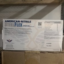 American-Nitrile Steel Flex Powder-Free Blue Exam Gloves, Size M - 2000 Pairs picture
