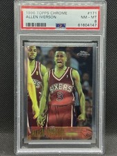 1996 Topps Chrome Allen Iverson Rookie #171 PSA 8 picture