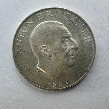 1962 Austria 25 Schilling Anton Bruckner Commemorative Silver Coin picture