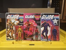 Super7 ReAction G.I. Joe Snake Eyes Figure Set Lot of 3 w/ Sword & Staff picture