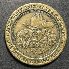 Vintage Binions Horseshoe Las Vegas One Dollar Gaming Token Blackjack Coin NGM picture