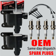 2X OEM Ignition Coil & Spark Plugs & Wires For Toyota Camry RAV4 2.0L 2.2L UF180 picture