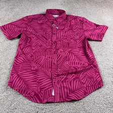 RSVLTS Shirt Mens Medium Pink Kunuflex Button Up Toucan Stretch Beach Casual picture