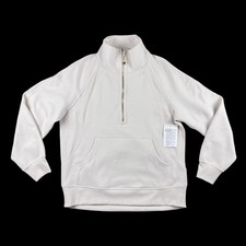 NWT Lululemon Scuba Oversized Funnel Neck 1/2 Zip Womens Size Medium Large Beige picture