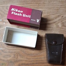 Vintage Nippon Kogaku Nikon Fan Flash Unit MODEL V Box w/ Case picture