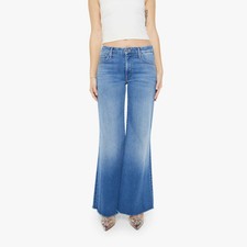 Mother Petites the Lil Roller Fray Wide Leg Jeans MSRP 258 picture