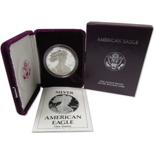 1989 S American Silver Eagle Proof $1 Coin Collectible OGP COA picture