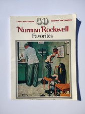 1977 Norman Rockwell Favorites Book of 50 Prints Suitable for Framing 11-3/4X15