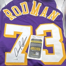 Dennis Rodman Signed Los Angeles Lakers #73 Purple Jersey JSA COA picture