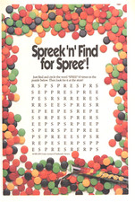 VINTAGE ADVERTISING SPREE CANDY CROSSWORD PUZZLE BY WILLY WONKA CANDY CO. 1993 picture