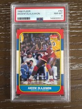 1986-87 Fleer - Hakeem Olajuwon #82 (RC) Houston Rockets PSA 8 NM-MT 8722 picture