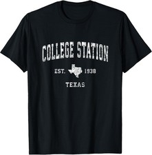 Vintage Athletic Sports T-Shirt College Station, Texas picture