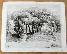 Adolphe Beaufrere b.1876 France, original signed etching 8 x 10,  picture