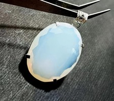 Certified 100.05 Ct+ Natural OVAL Cut Opal 925 Solid Silver Pendant Gemstone picture
