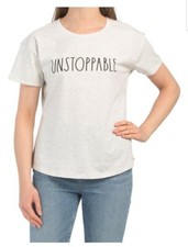 Rae Dunn “Unstoppable” Women’s White Tee, Size M, NWT picture