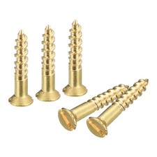 60Pcs M2 x 12mm Brass Slotted Drive Flat Head Wood Screws Self Tapping Screw) picture